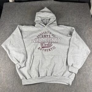 Hanes Walt Disney World Hoodie Men's XXL Gray Property Authentic Retro Gift‎